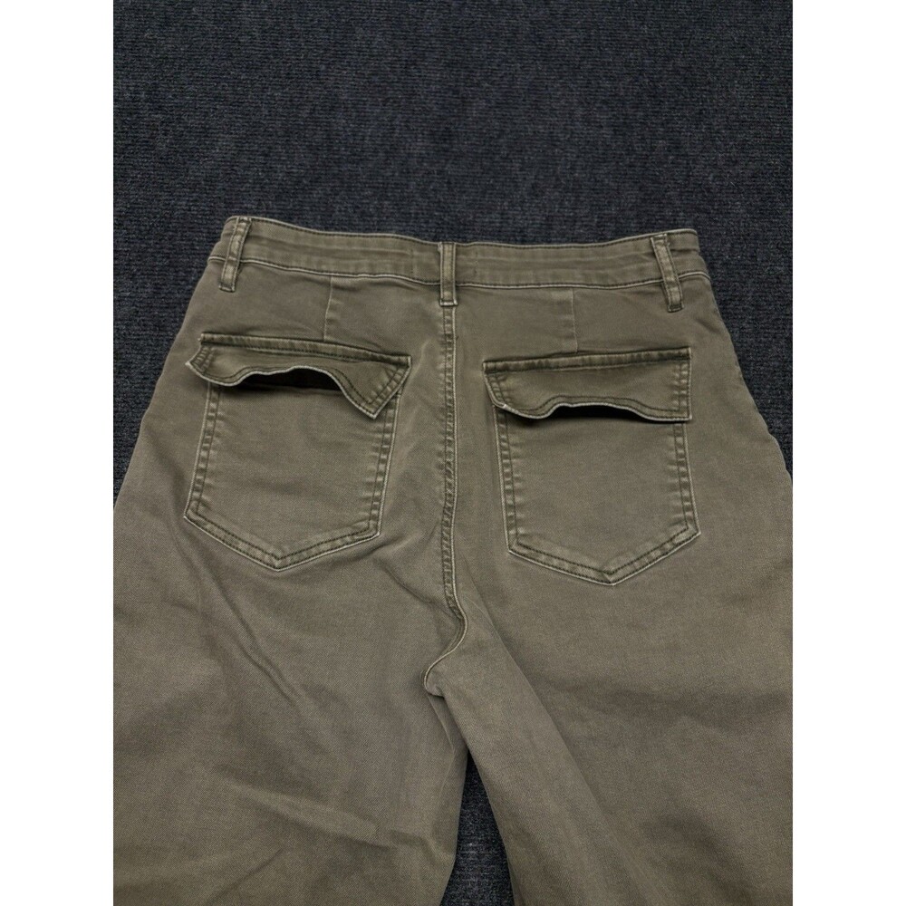 KUT From The Kloth Women Size 8 Wide Leg Pants Olive Green Patch Pocket - Picture 6 of 8